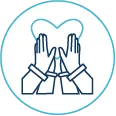 Flaches Icon f&uuml;r Gesundheit & Gemeinschaft
