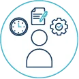Flaches Icon f&uuml;r Verantwortung und selbstst&auml;ndiges Arbeiten