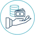 Flaches Icon f&uuml;r Finanzielle Leistungen & Vorsorge