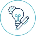 Flaches Icon f&uuml;r Perspektive & Mitgestaltung