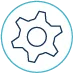 Icon with gear for German engineering