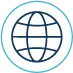 Icon with globe symbol for wide regional support