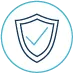 Icon with protection shield as a symbol for 140+ years experience